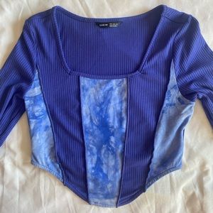 Corset cut duo print shirt